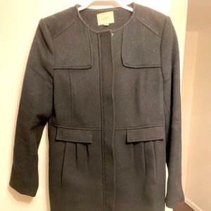 Womens collarless pea coat